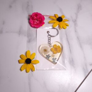 Breloczek stokrotka jaskier & niezapominajka