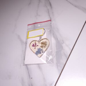 Breloczek goździk krwawnik & niezapominajka