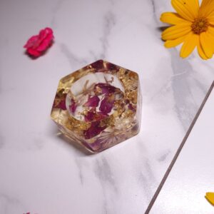 Świecznik sześciokąt Róża & złoto